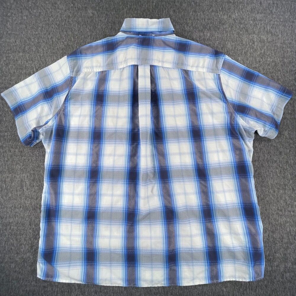 Eddie Bauer 2X Blue Plaid Fishing Shirt Mesh Vent Short Sleeve Hiking Gorpcore - Picture 9 of 12